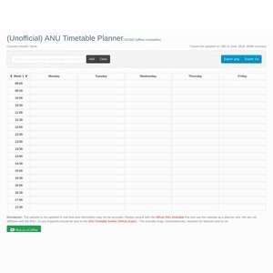 ANU Timetable project preview